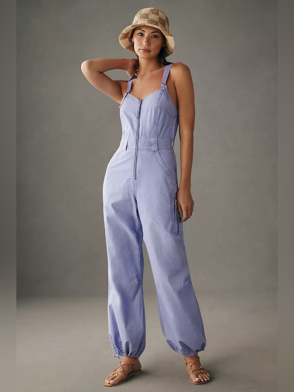 Anthropologie Pilcro Parachute Jumpsuit Sz L Lavender Overalls